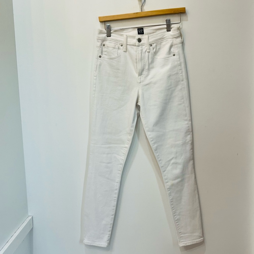 Woman's Gap white True skinny jeans mid size sz 4 - Picture 2 of 7